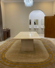 Front view showing full slab and clean pedestal