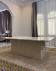 Enzo Dining Table styled in a modern dining room