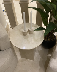 Top angle showcasing polished surface and creamy pattern