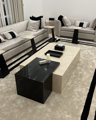 Front view showing Sweet Cream base with Nero Marquina overlay