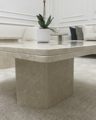 Angled view highlighting marble sheen and edge details