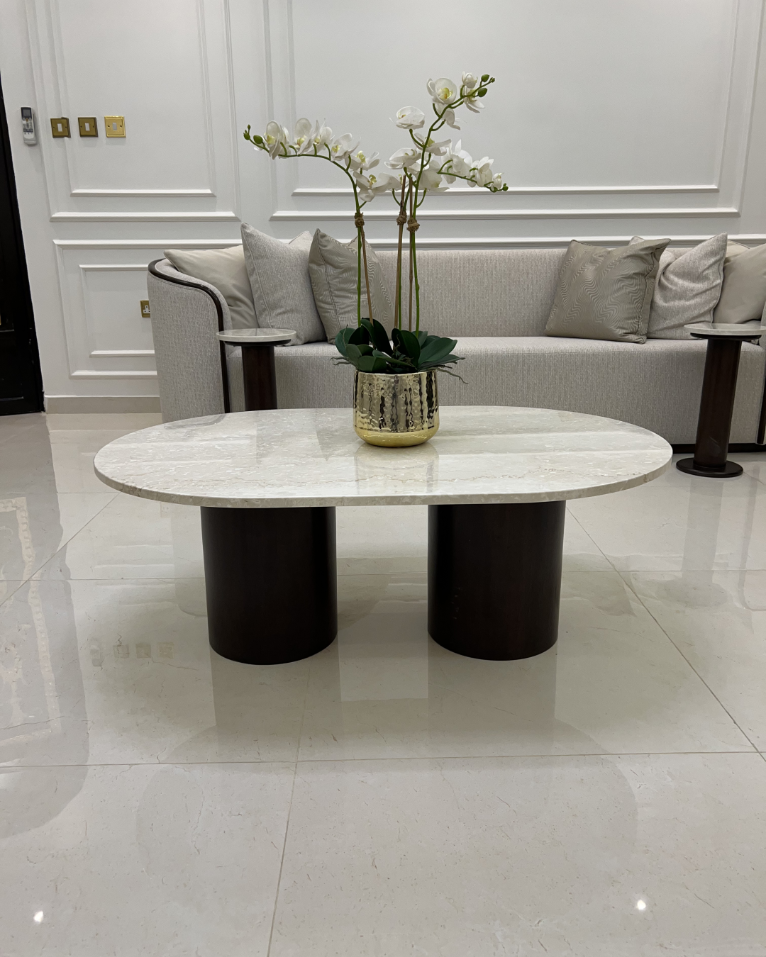 Luna Coffee Table styled with décor in modern interior