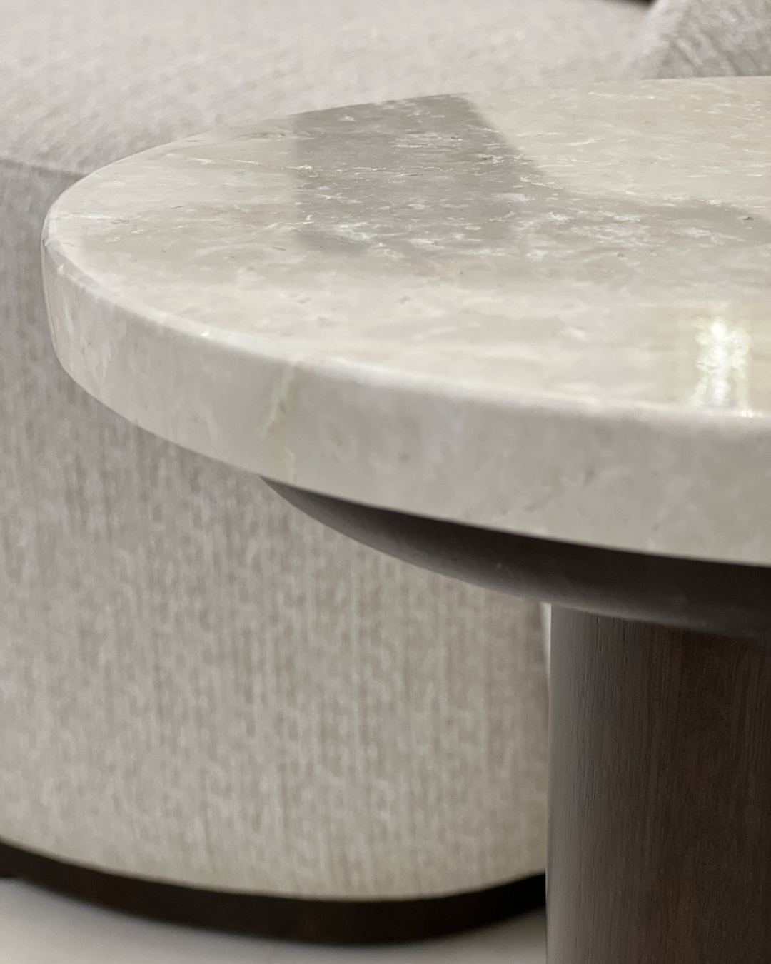 Close-up of polished Botticino marble surface