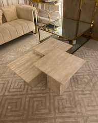 Top-down view of Marea Coffee Table Set displaying overlapping layout and uniform square tops