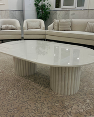 Detail showing polished finish and stone texture