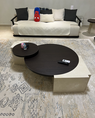 Petra Coffee Table Set shown in nested configuration with larger table beneath the smaller one