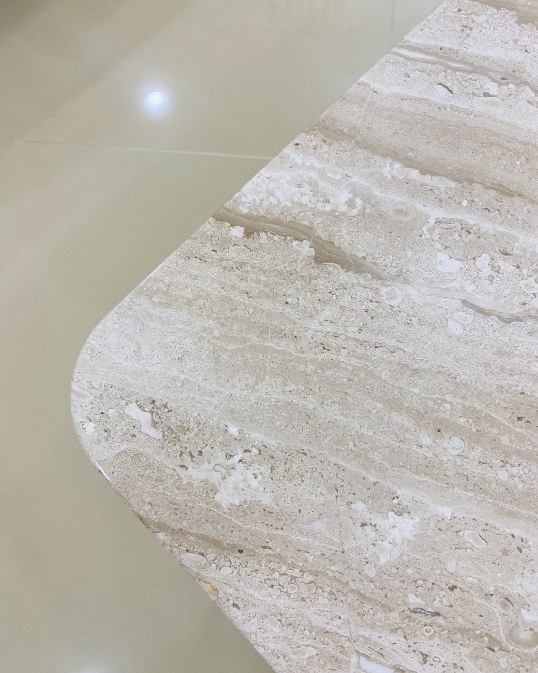 Zina Coffee Table polished reflective surface with elegant veining