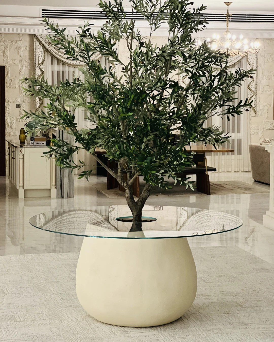Oliva Planter styled in a bright entrance hallway