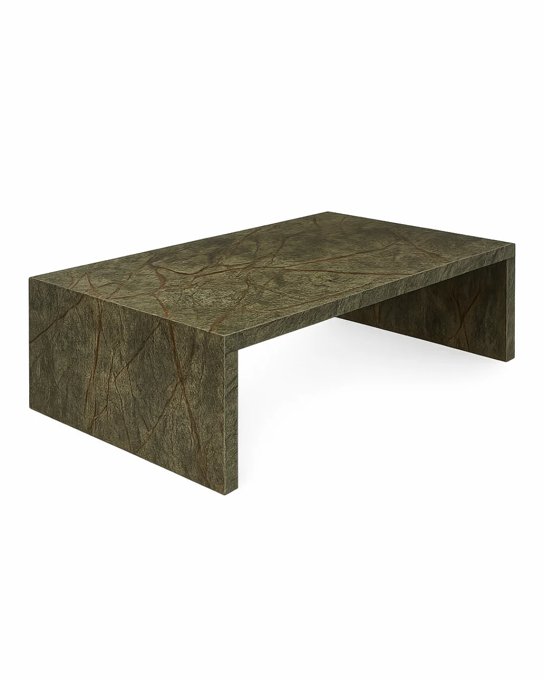 AI-generated no-background image showing entire marble coffee table
